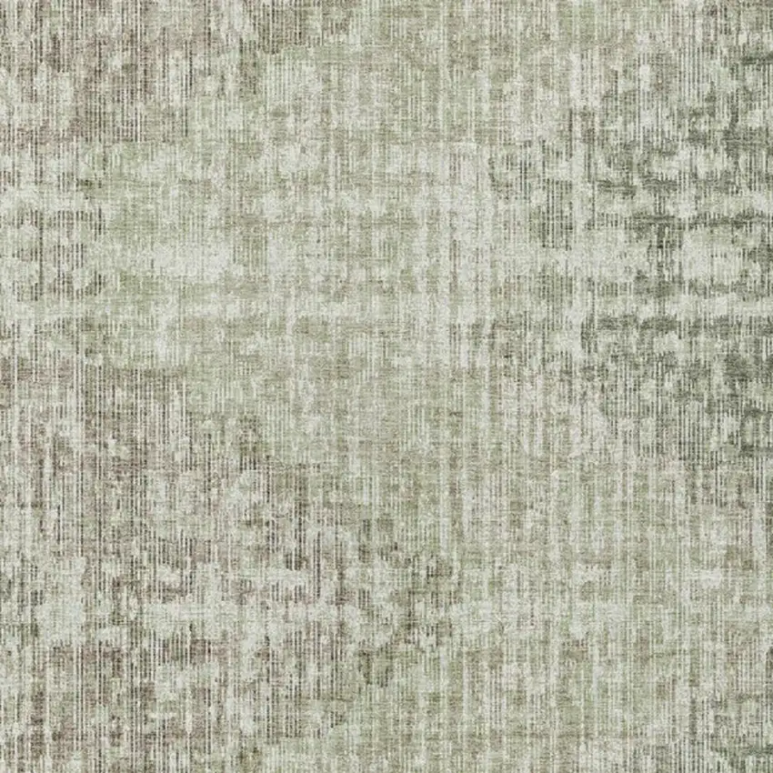 Fern Green And Ivory Geometric Washable Indoor Outdoor Area Rug Photo 3