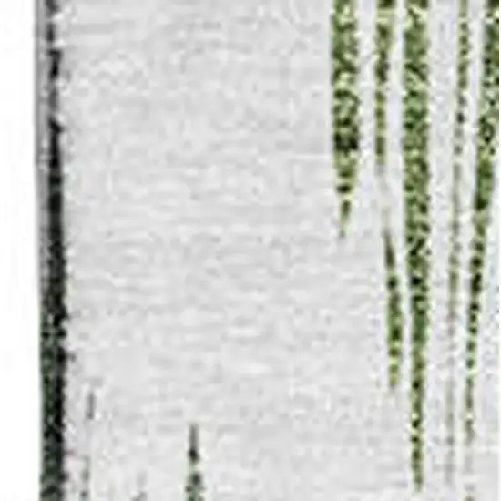 Fern Green And Ivory Ikat Washable Area Rug With UV Protection Photo 3