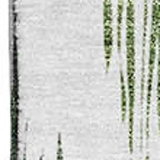 Fern Green And Ivory Ikat Washable Area Rug With UV Protection Photo 3
