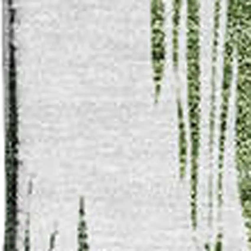 Fern Green And Ivory Ikat Washable Area Rug With UV Protection Photo 3