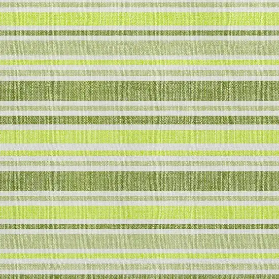 Fern Green And Ivory Striped Washable Area Rug With UV Protection Photo 2