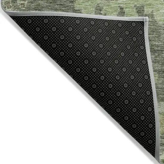 Fern Green And Olive Green Floral Washable Indoor Outdoor Area Rug Photo 3