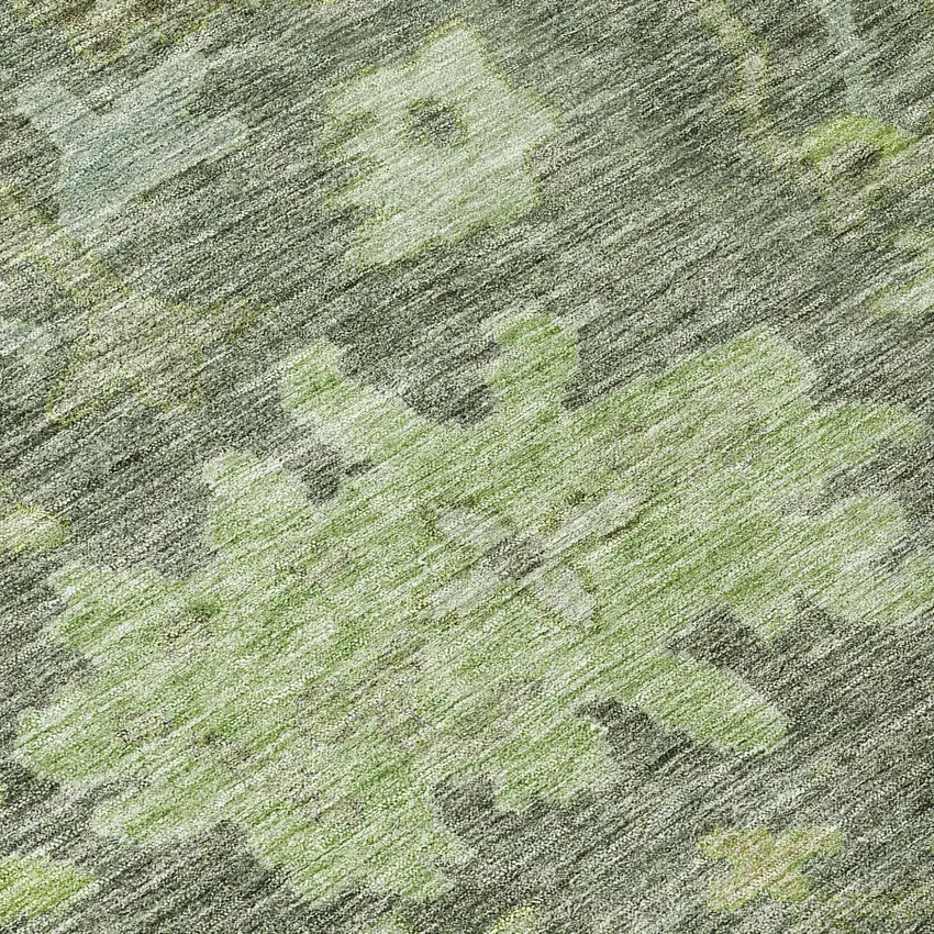 Fern Green And Olive Green Floral Washable Indoor Outdoor Area Rug Photo 8