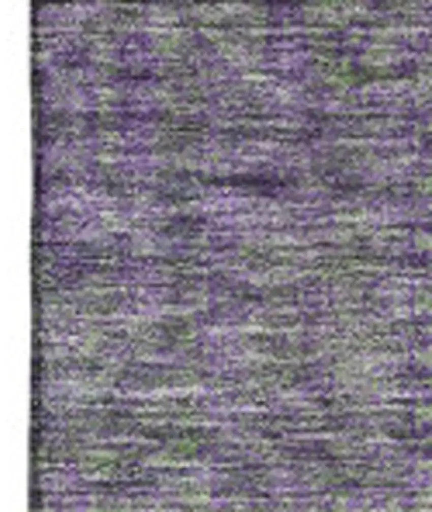 Fern Green And Purple Floral Washable Area Rug With UV Protection Photo 4