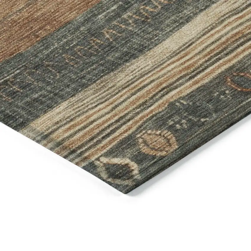 Fern Green And Rust Aztec Washable Indoor Outdoor Area Rug Photo 7