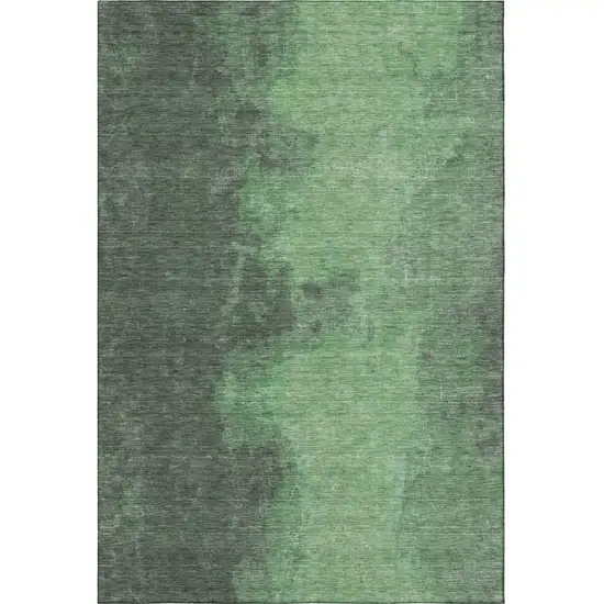 Fern Green And Sage Abstract Washable Area Rug With UV Protection Photo 3
