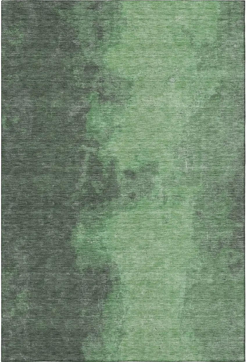 Fern Green And Sage Abstract Washable Area Rug With UV Protection Photo 3