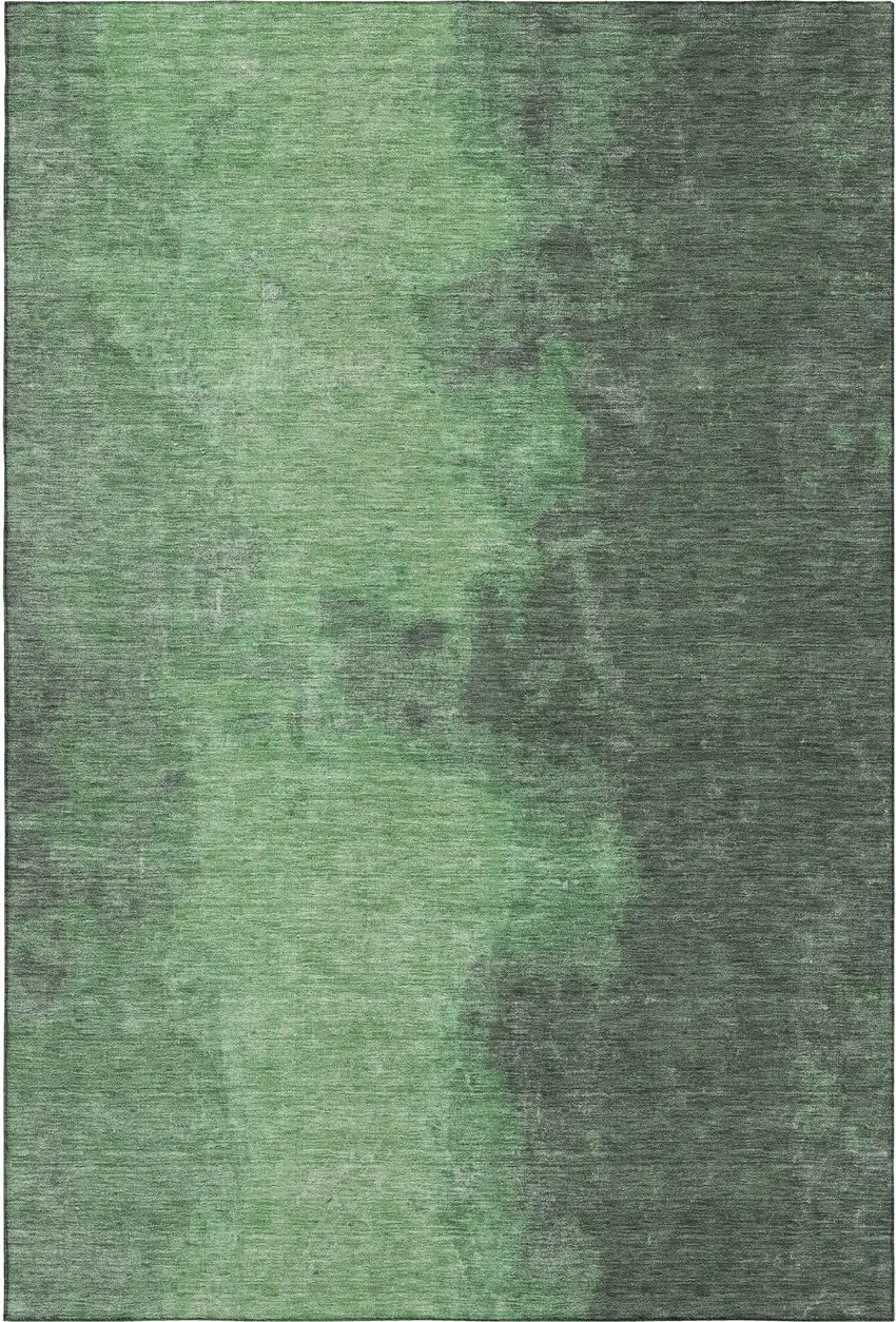 Fern Green And Sage Abstract Washable Area Rug With UV Protection Photo 1