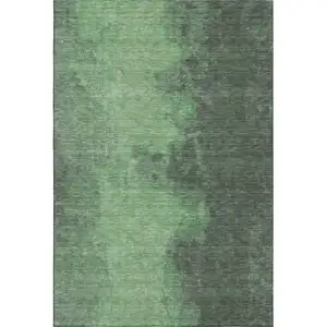 Photo of Fern Green And Sage Abstract Washable Area Rug With UV Protection