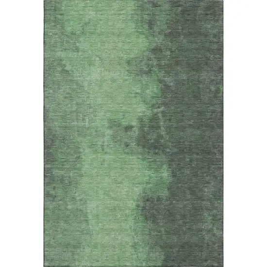 Fern Green And Sage Abstract Washable Area Rug With UV Protection Photo 1