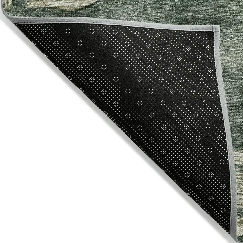 Fern Green And Sage Floral Washable Indoor Outdoor Area Rug Photo 8