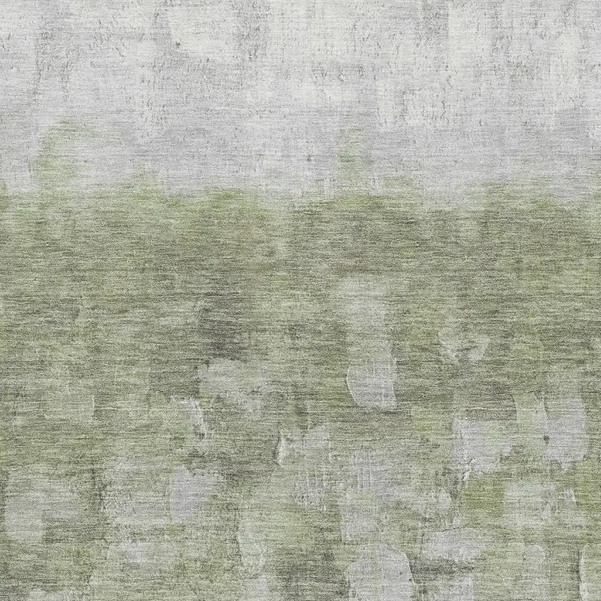 Fern Green And Silver Abstract Washable Area Rug With UV Protection Photo 3
