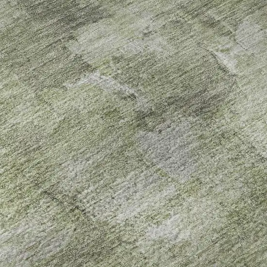 Fern Green And Silver Abstract Washable Area Rug With UV Protection Photo 8