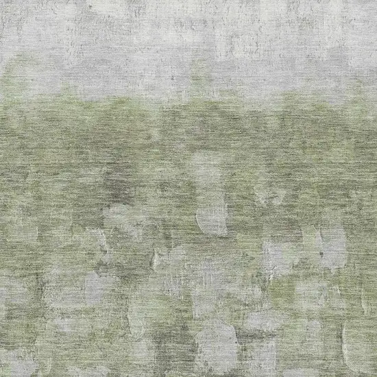 Fern Green And Silver Abstract Washable Area Rug With UV Protection Photo 3