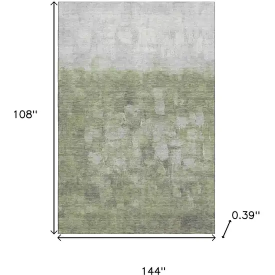 Fern Green And Silver Abstract Washable Area Rug With UV Protection Photo 9