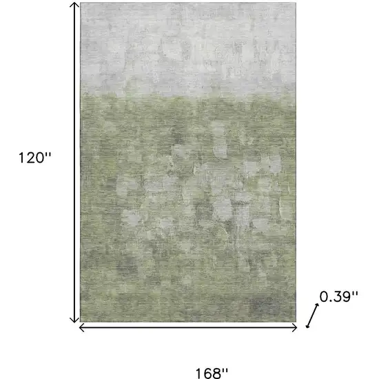 Fern Green And Silver Abstract Washable Area Rug With UV Protection Photo 9
