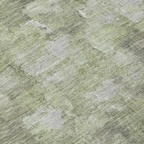 Fern Green And Silver Abstract Washable Indoor Outdoor Area Rug Photo 7