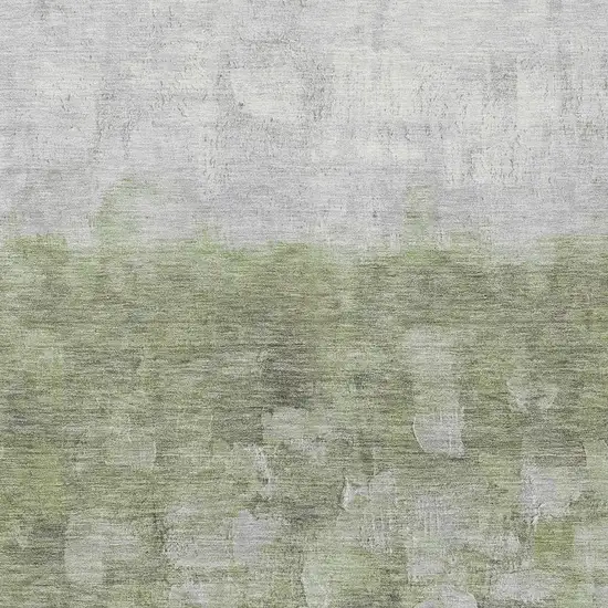 Fern Green And Silver Abstract Washable Indoor Outdoor Area Rug Photo 4