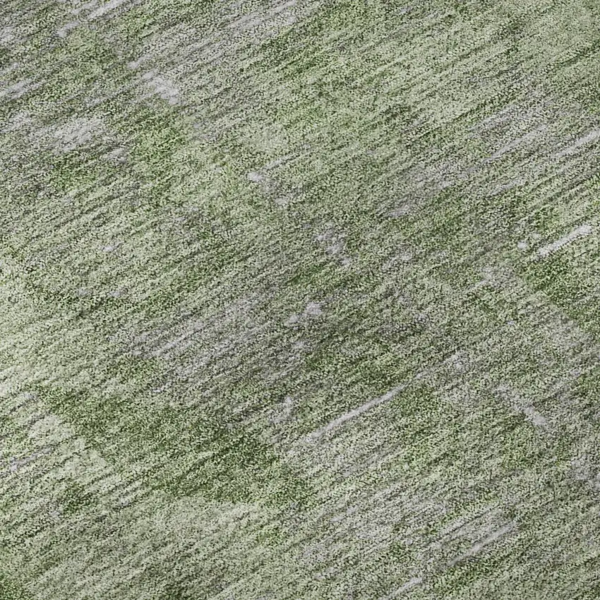 Fern Green And Silver Oriental Washable Area Rug With UV Protection Photo 8