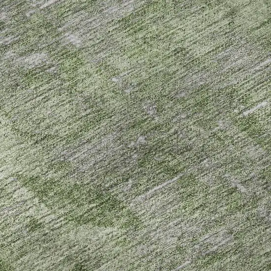 Fern Green And Silver Oriental Washable Area Rug With UV Protection Photo 9