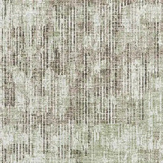 Fern Green And Taupe Geometric Washable Area Rug With UV Protection Photo 3