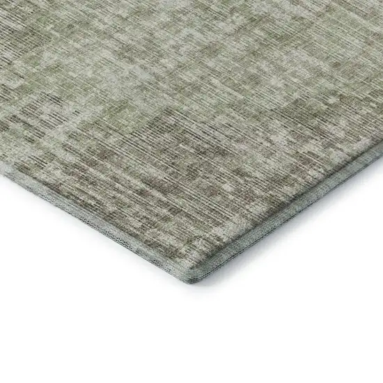 Fern Green And Taupe Geometric Washable Area Rug With UV Protection Photo 7