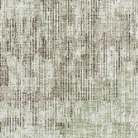 Fern Green And Taupe Geometric Washable Area Rug With UV Protection Photo 3