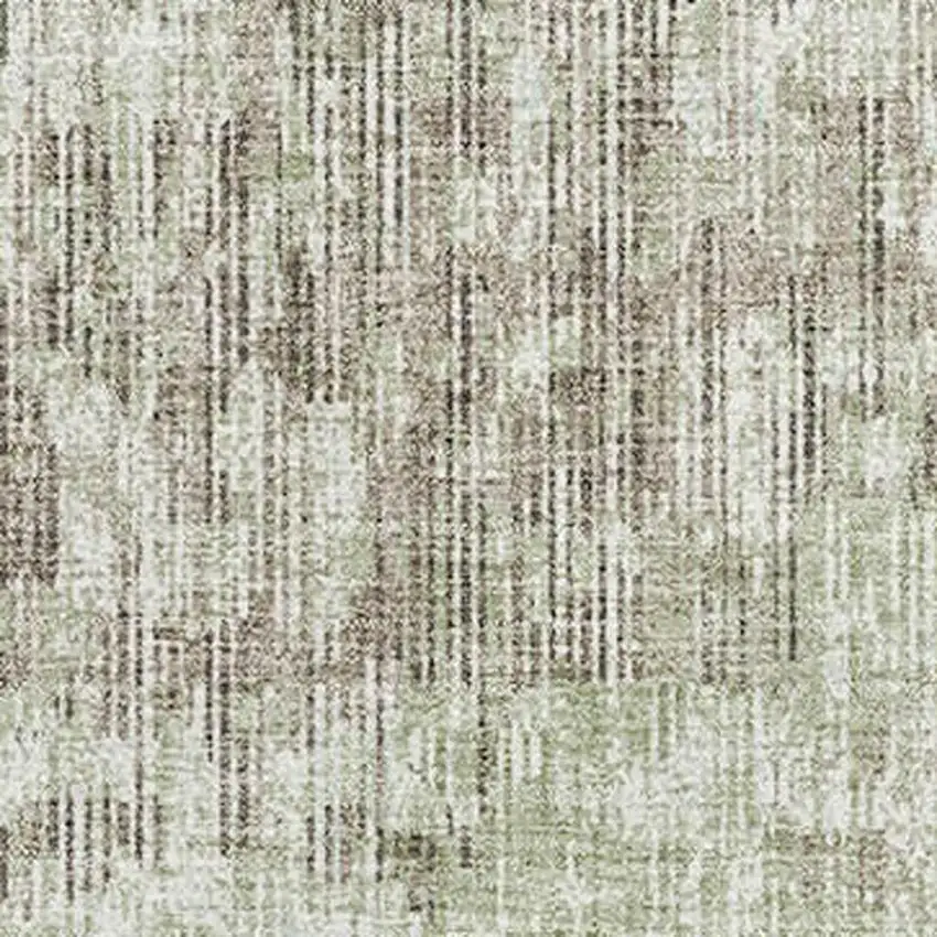 Fern Green And Taupe Geometric Washable Area Rug With UV Protection Photo 3