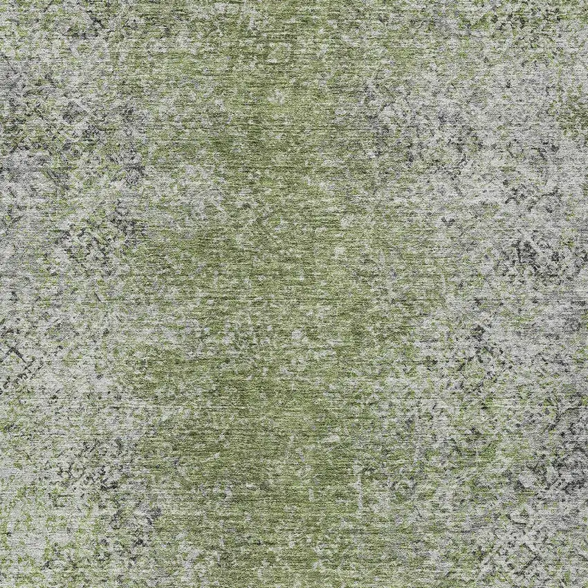 Fern Green Artichoke Green And Ivory Oriental Washable Indoor Outdoor Area Rug Photo 6