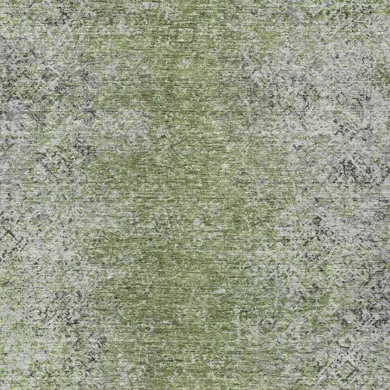 Fern Green Artichoke Green And Ivory Oriental Washable Indoor Outdoor Area Rug Photo 6