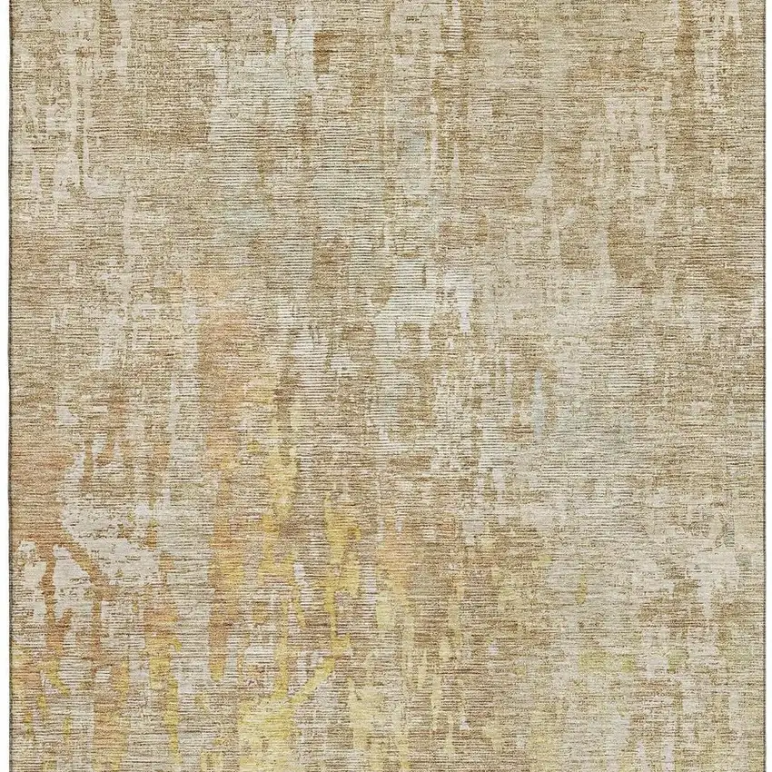 Fern Green Blue And Beige Abstract Washable Area Rug With UV Protection Photo 5