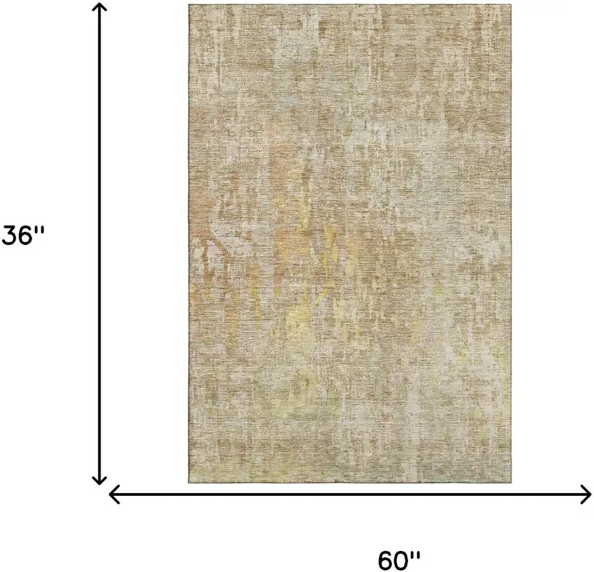 Fern Green Blue And Beige Abstract Washable Area Rug With UV Protection Photo 3