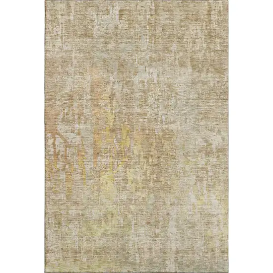 Fern Green Blue And Beige Abstract Washable Area Rug With UV Protection Photo 3