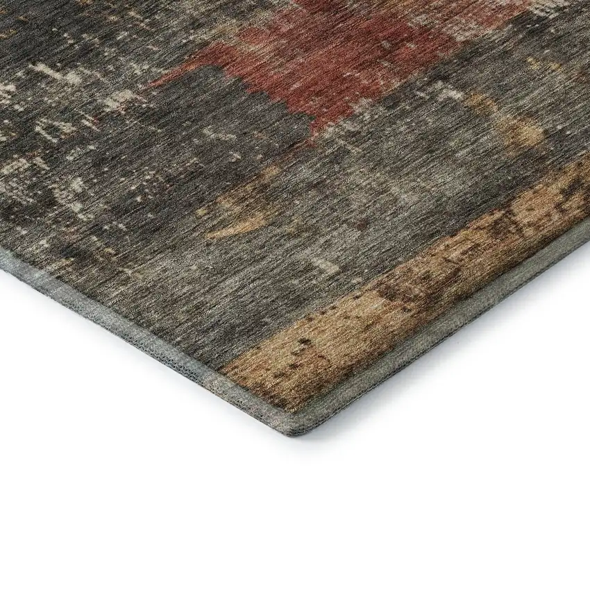 Fern Green Blue And Red Striped Washable Area Rug With UV Protection Photo 5