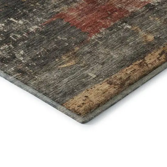 Fern Green Blue And Red Striped Washable Area Rug With UV Protection Photo 5