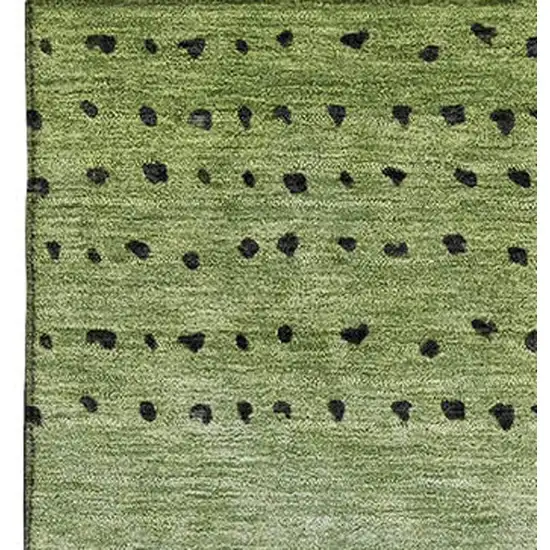 Fern Green Charcoal And Silver Abstract Washable Area Rug With UV Protection Photo 3