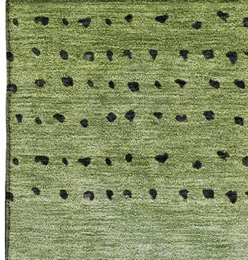 Fern Green Charcoal And Silver Abstract Washable Area Rug With UV Protection Photo 3