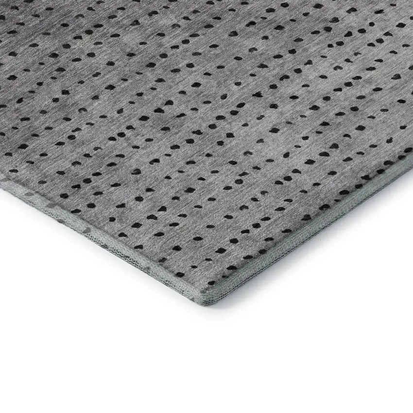 Fern Green Charcoal And Silver Abstract Washable Area Rug With UV Protection Photo 7