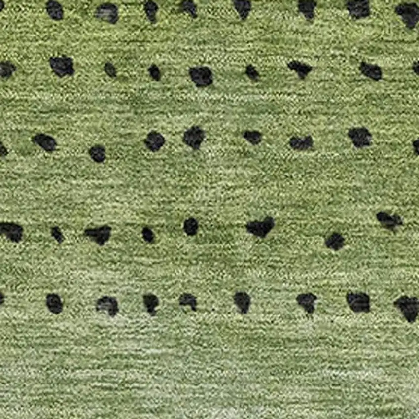 Fern Green Charcoal And Silver Abstract Washable Area Rug With UV Protection Photo 3