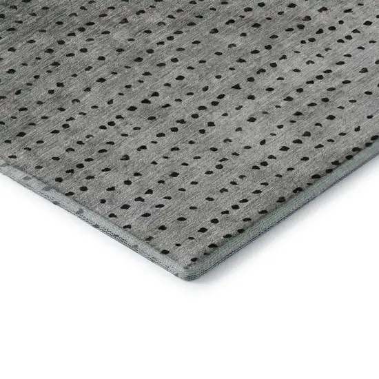 Fern Green Charcoal And Silver Abstract Washable Area Rug With UV Protection Photo 8