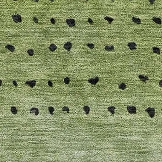 Fern Green Charcoal And Silver Abstract Washable Area Rug With UV Protection Photo 3