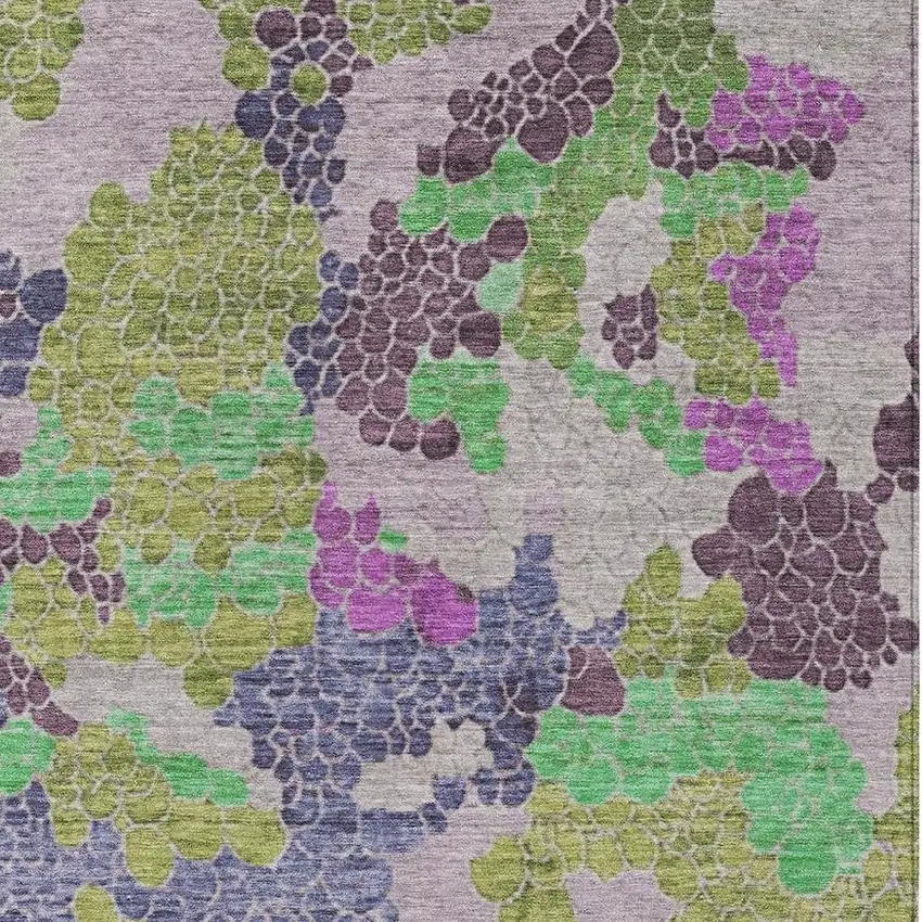 Fern Green Eggplant And Blush Geometric Washable Indoor Outdoor Area Rug Photo 4