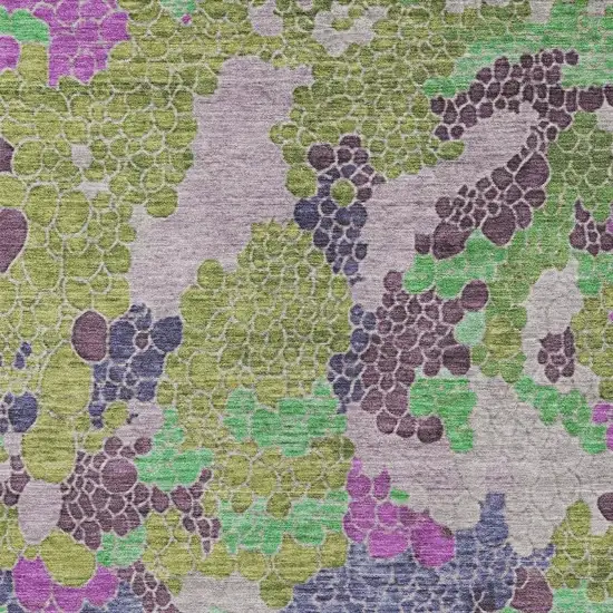 Fern Green Eggplant And Blush Geometric Washable Indoor Outdoor Area Rug Photo 4