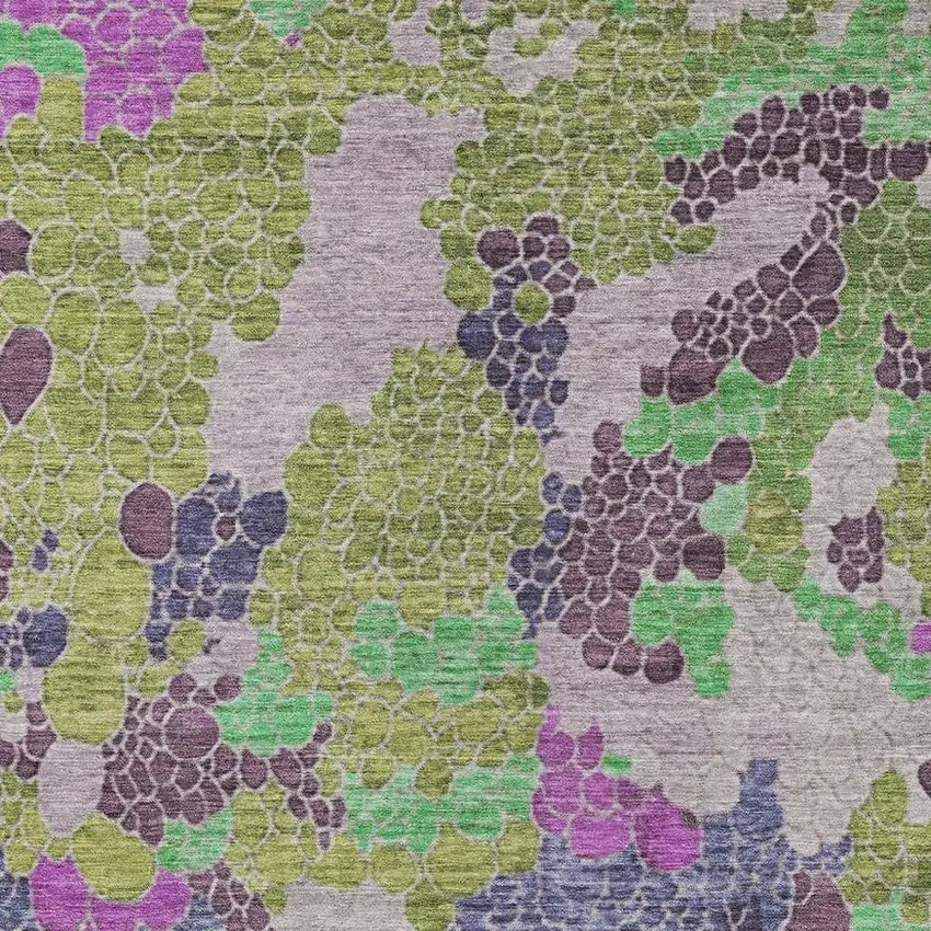 Fern Green Eggplant And Blush Geometric Washable Indoor Outdoor Area Rug Photo 3