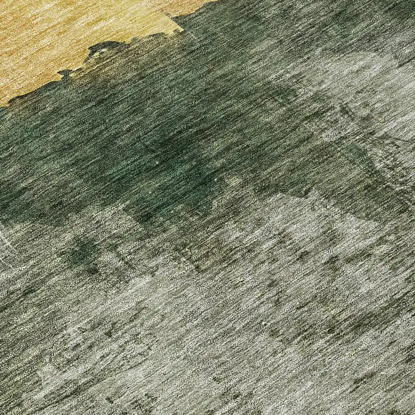 Fern Green Gold And Gray Abstract Washable Indoor Outdoor Area Rug Photo 8