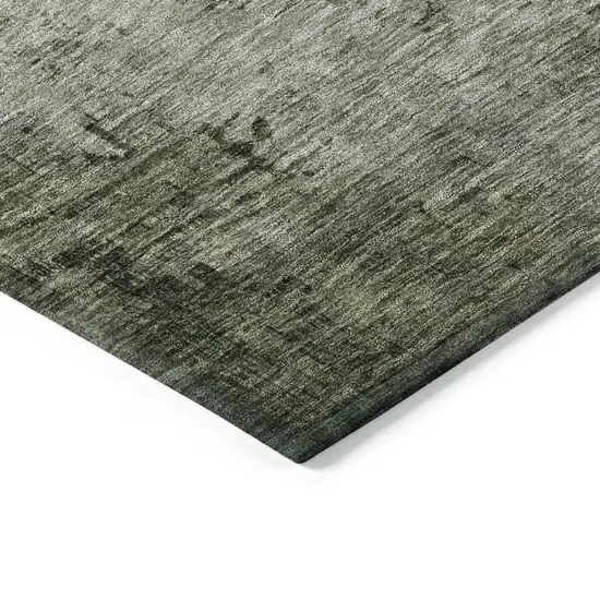 Fern Green Gold And Gray Abstract Washable Indoor Outdoor Area Rug Photo 4