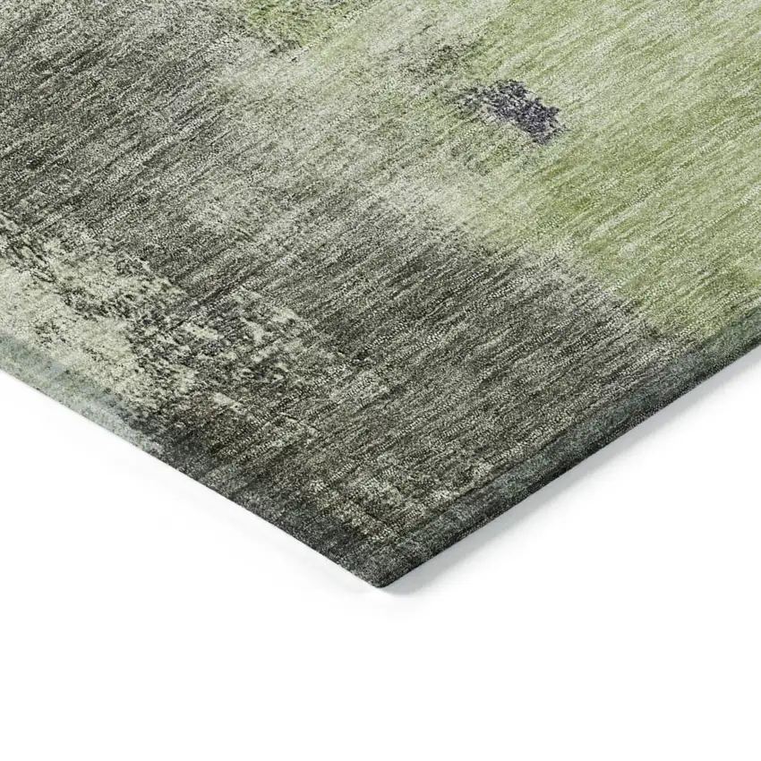 Fern Green Gray And Black Abstract Washable Indoor Outdoor Area Rug Photo 4