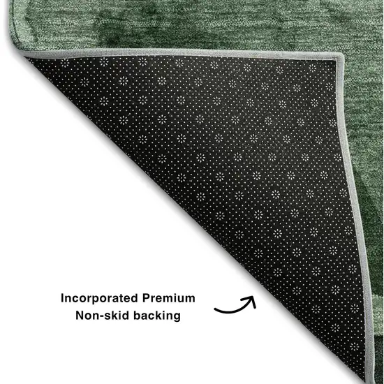 Fern Green Gray And Ivory Abstract Washable Area Rug With UV Protection Photo 7