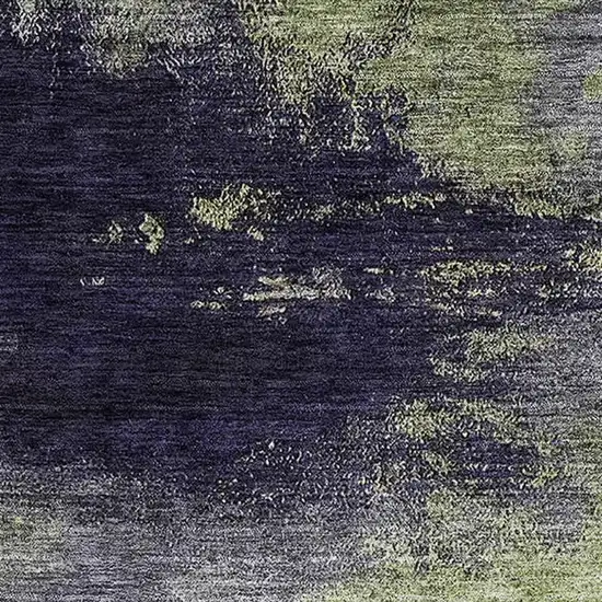 Fern Green Gray And Ivory Abstract Washable Area Rug With UV Protection Photo 2