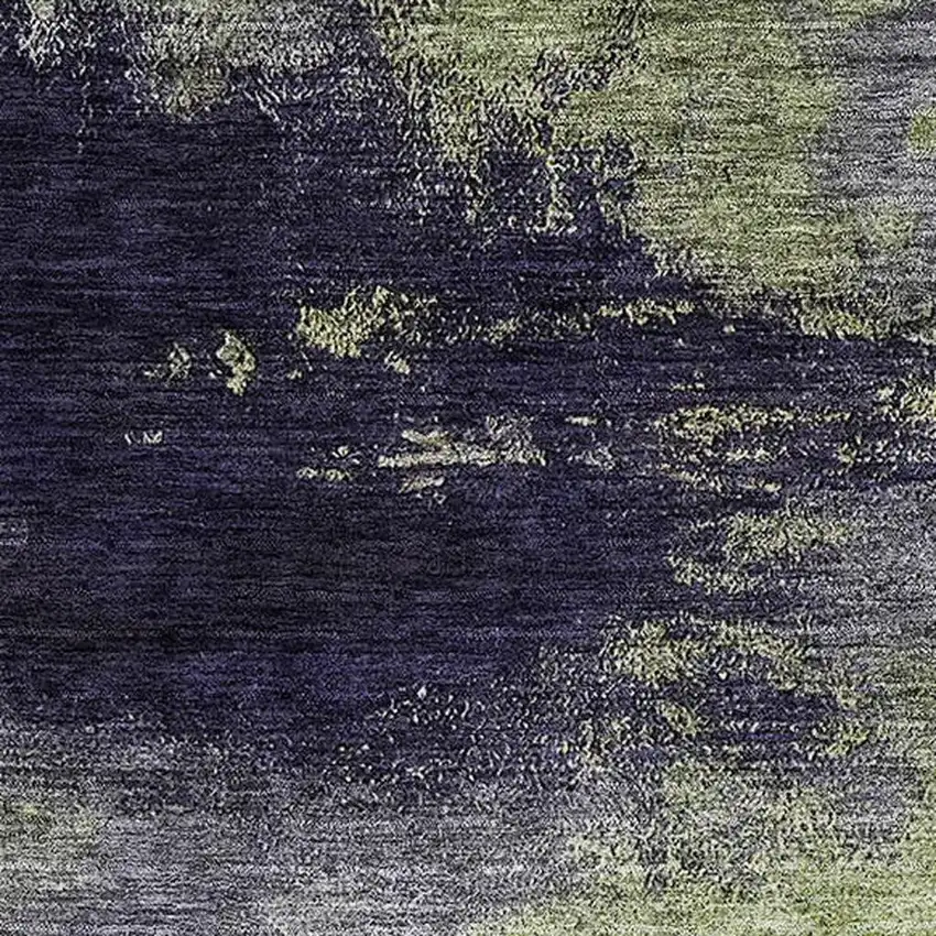 Fern Green Gray And Ivory Abstract Washable Area Rug With UV Protection Photo 2